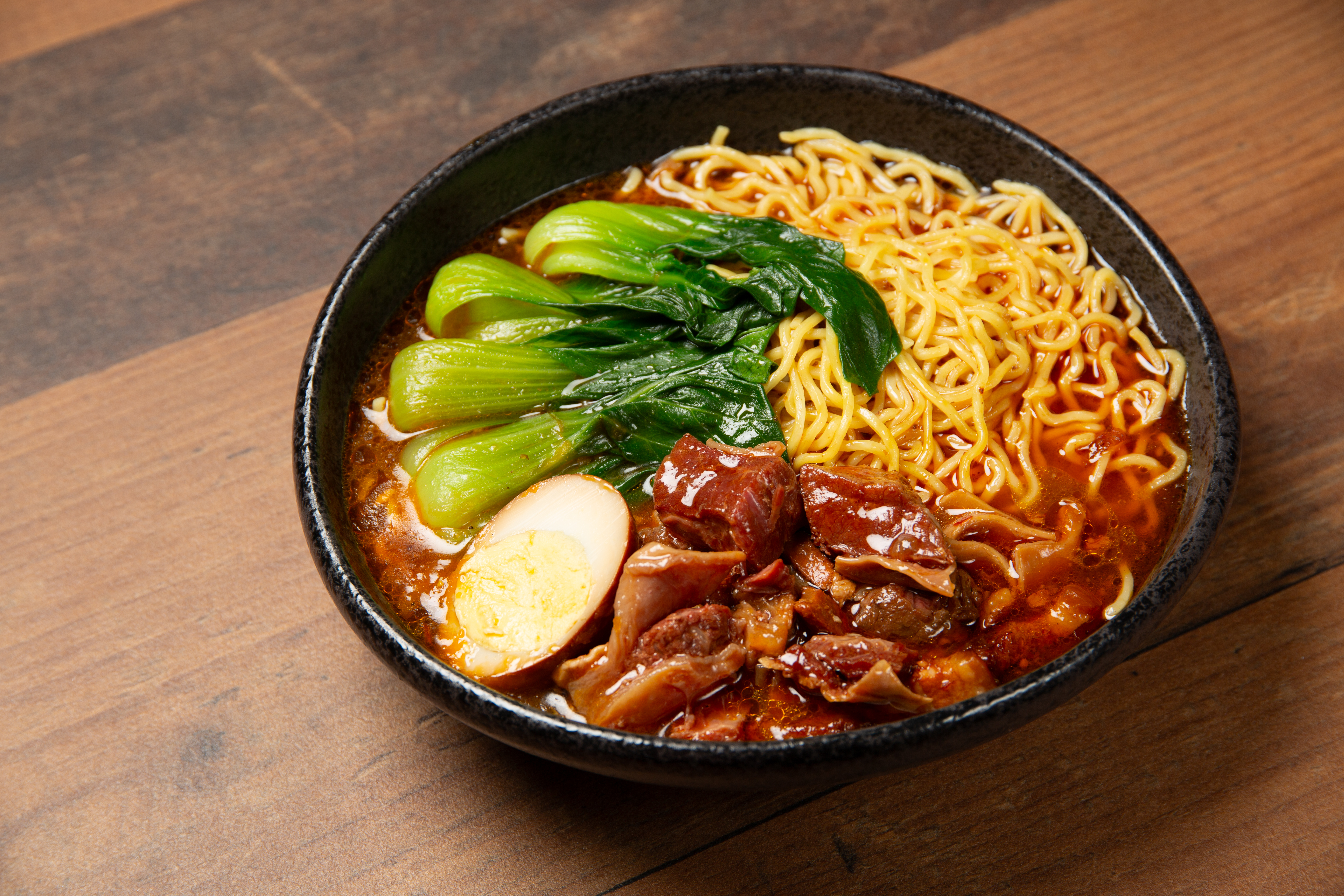 Braised beef rice noodle bowl